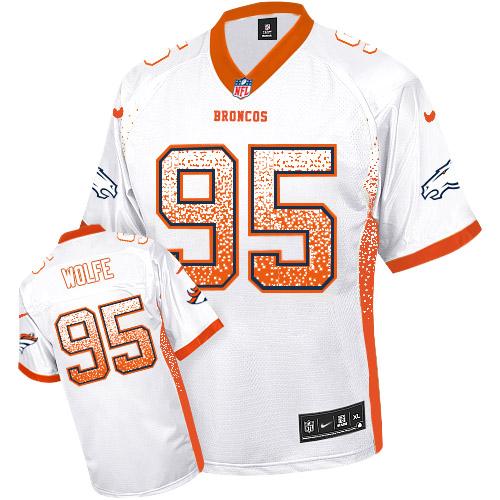 Nike Broncos #95 Derek Wolfe White Men's Stitched NFL Elite Drift Fashion Jersey